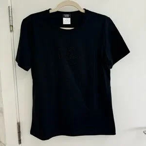 CHANEL | Tops | Nwot Black Chanel Uniform Tshirt With